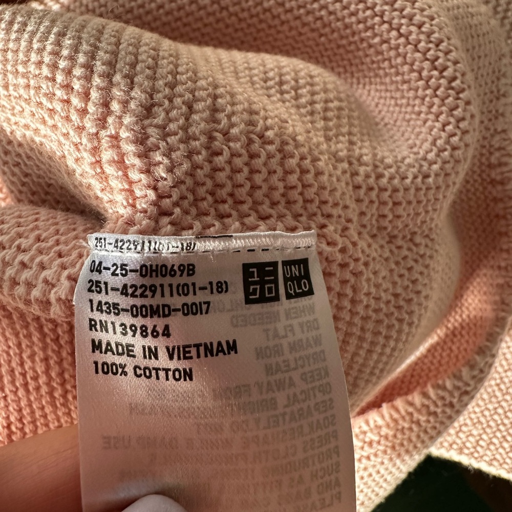 Uniqlo Dusty Pink Textured Knit Crewneck Sweater | Raglan Sleeve Pullover - Picture 5 of 10